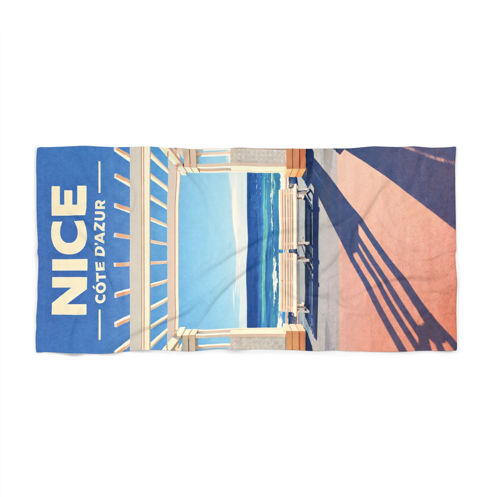 Serviette de plage Nice Côte d’Azur – Style Riviera vintage