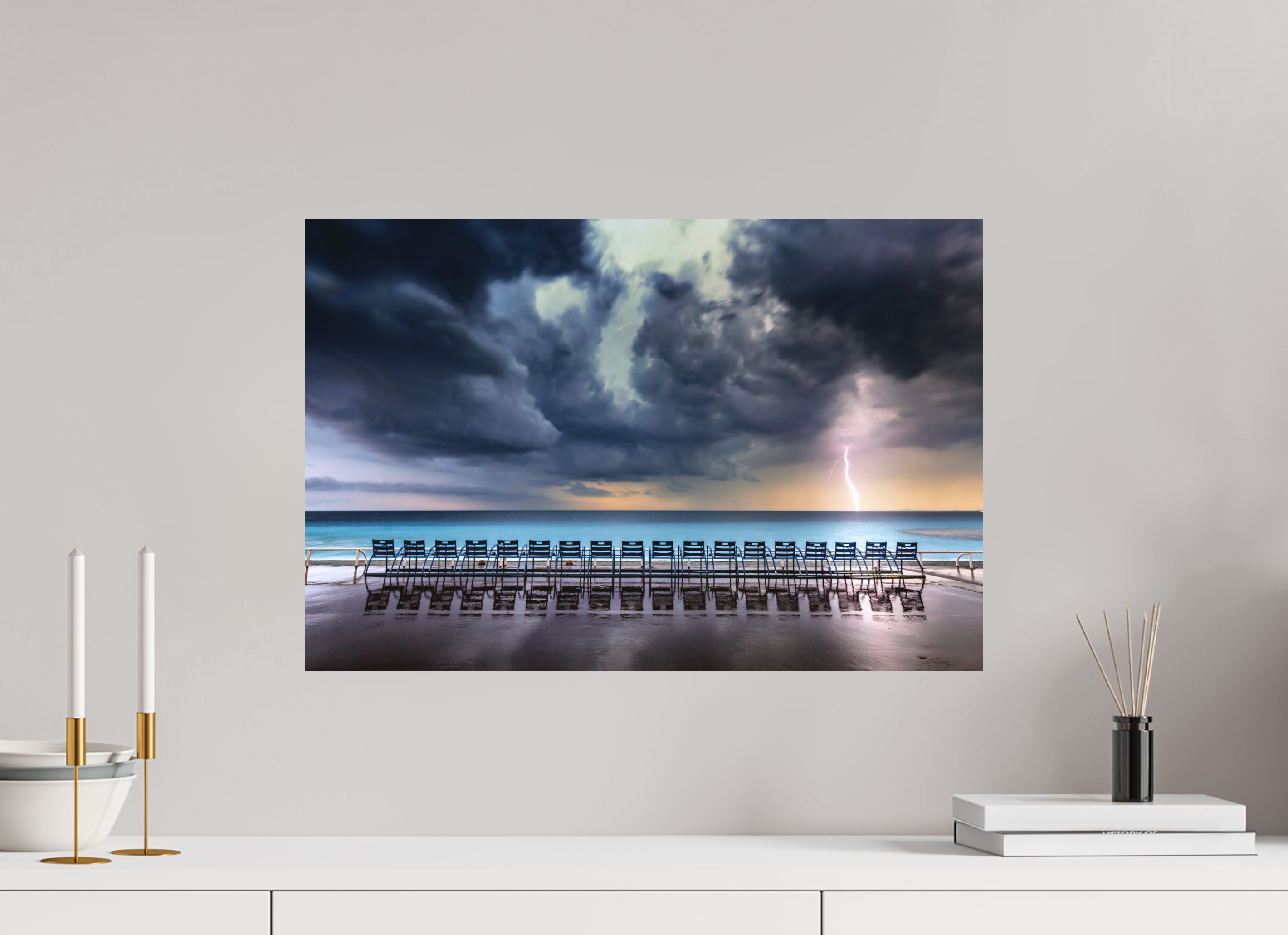 60 x 40 cm, Hahnemühle Photo Rag Bright White Orage en mer