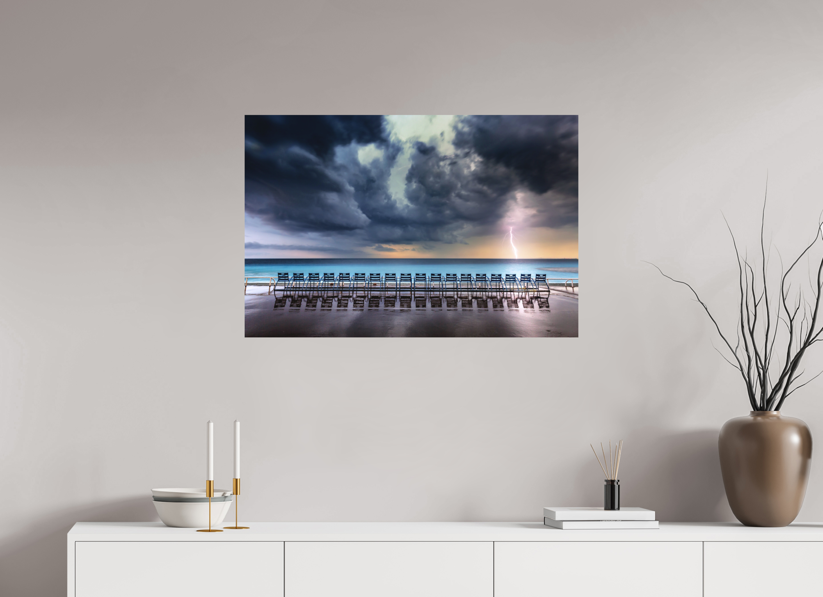 90 x 60 cm, Hahnemühle Photo Rag Bright White Orage en mer