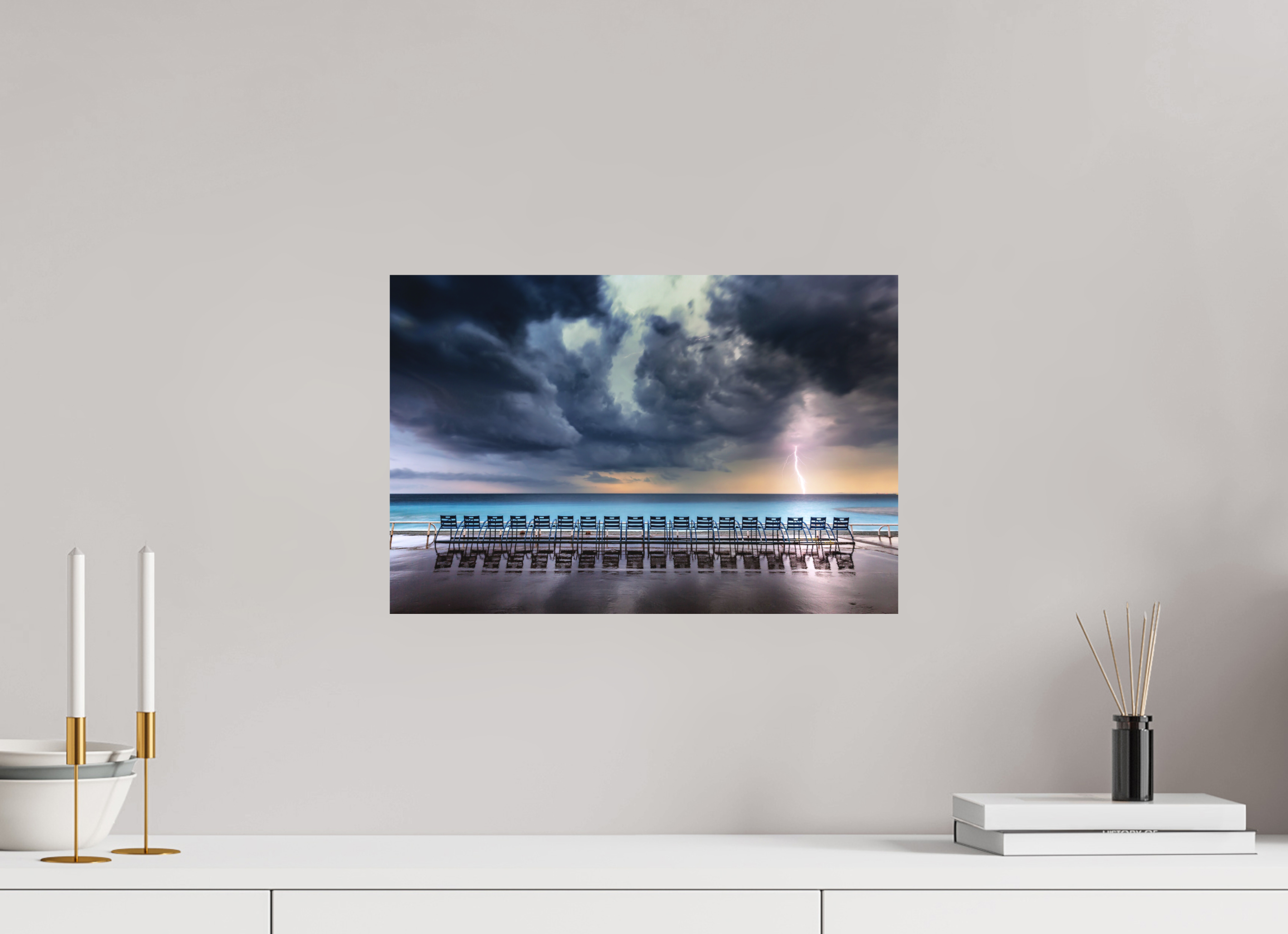 45 x 30 cm, Hahnemühle Photo Rag Bright White Orage en mer