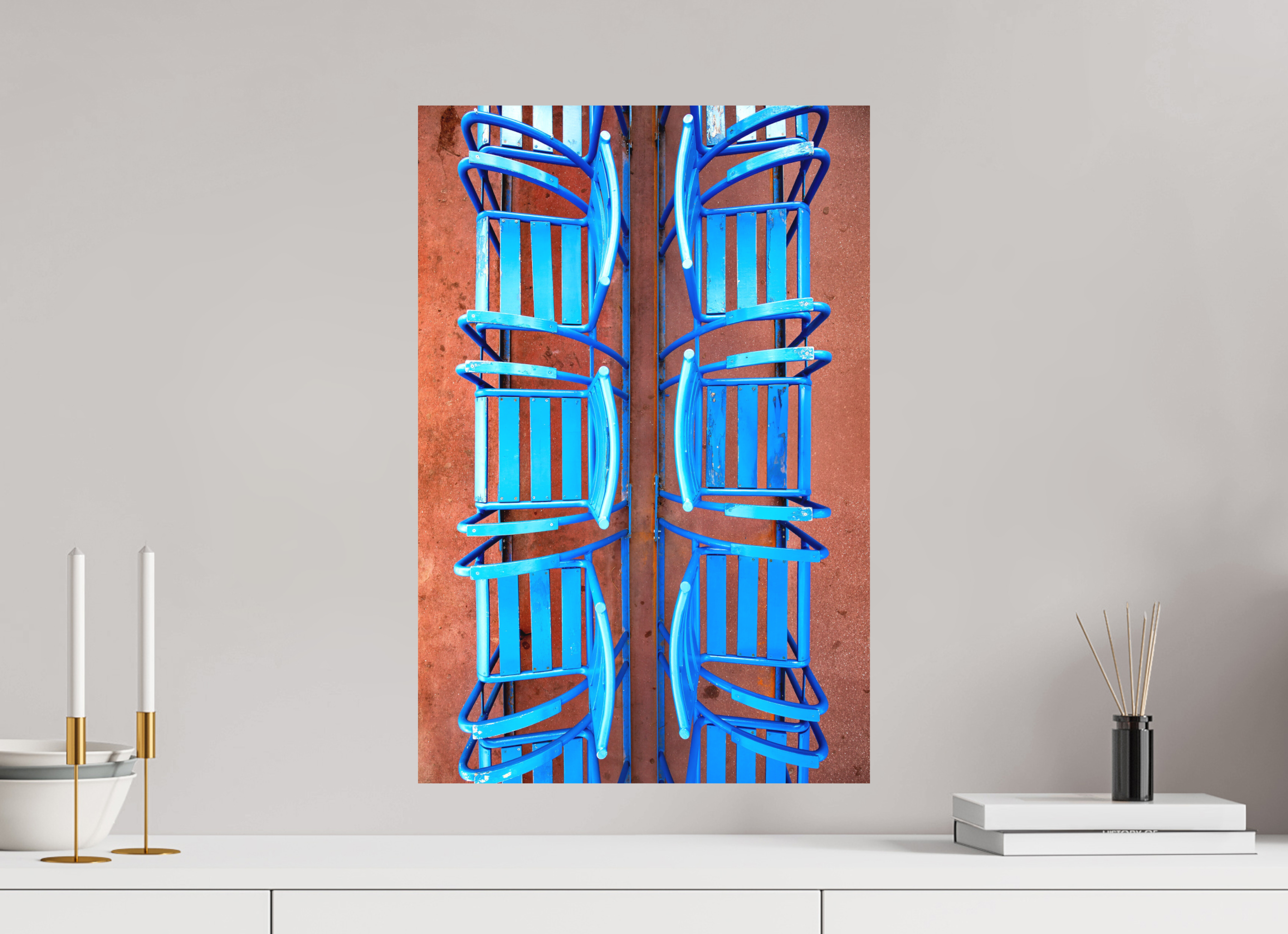 40 x 60 cm, Hahnemühle Photo Rag Bright White Chaises bleues