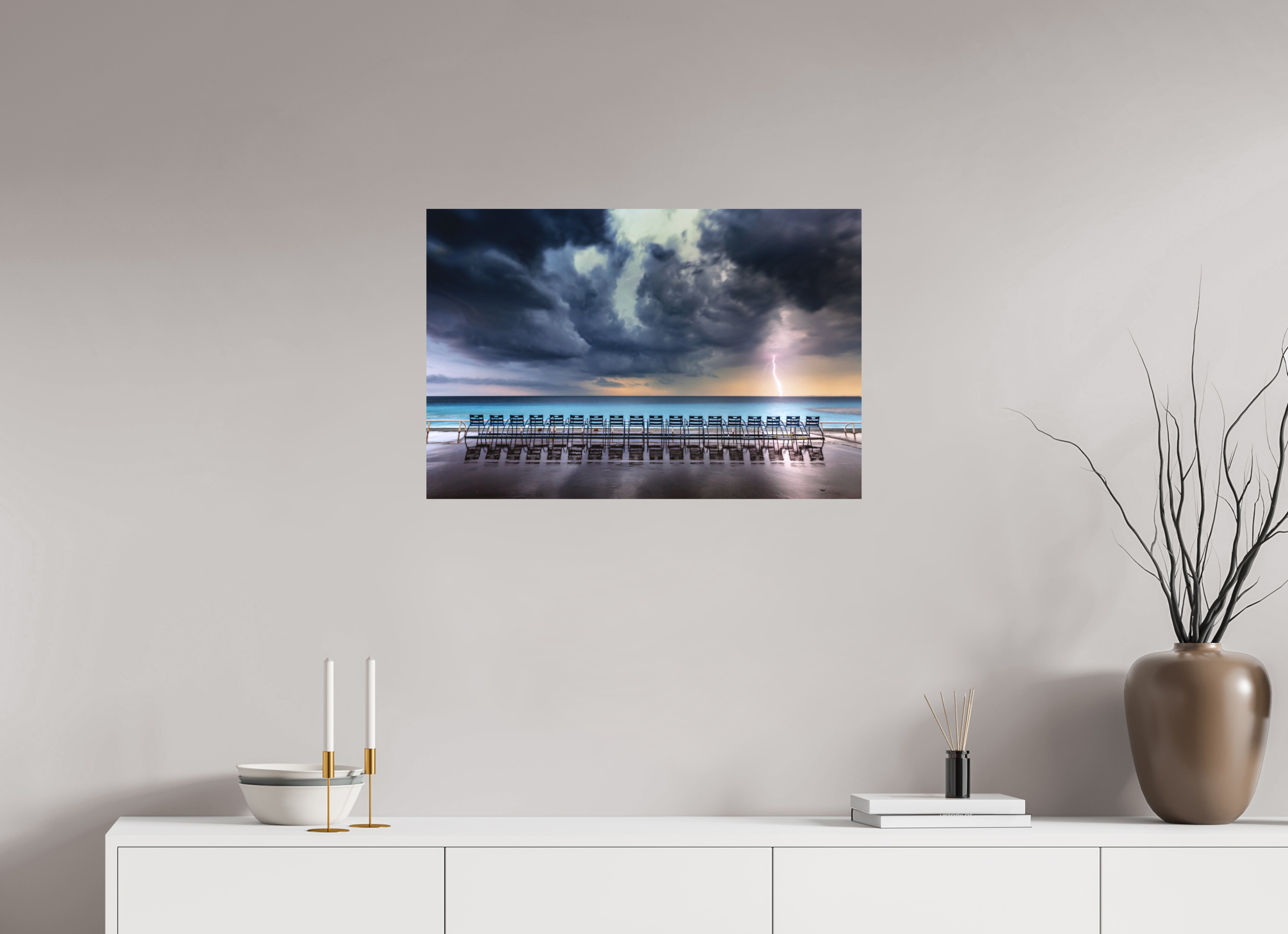 75 x 50 cm, Hahnemühle Photo Rag Bright White Orage en mer