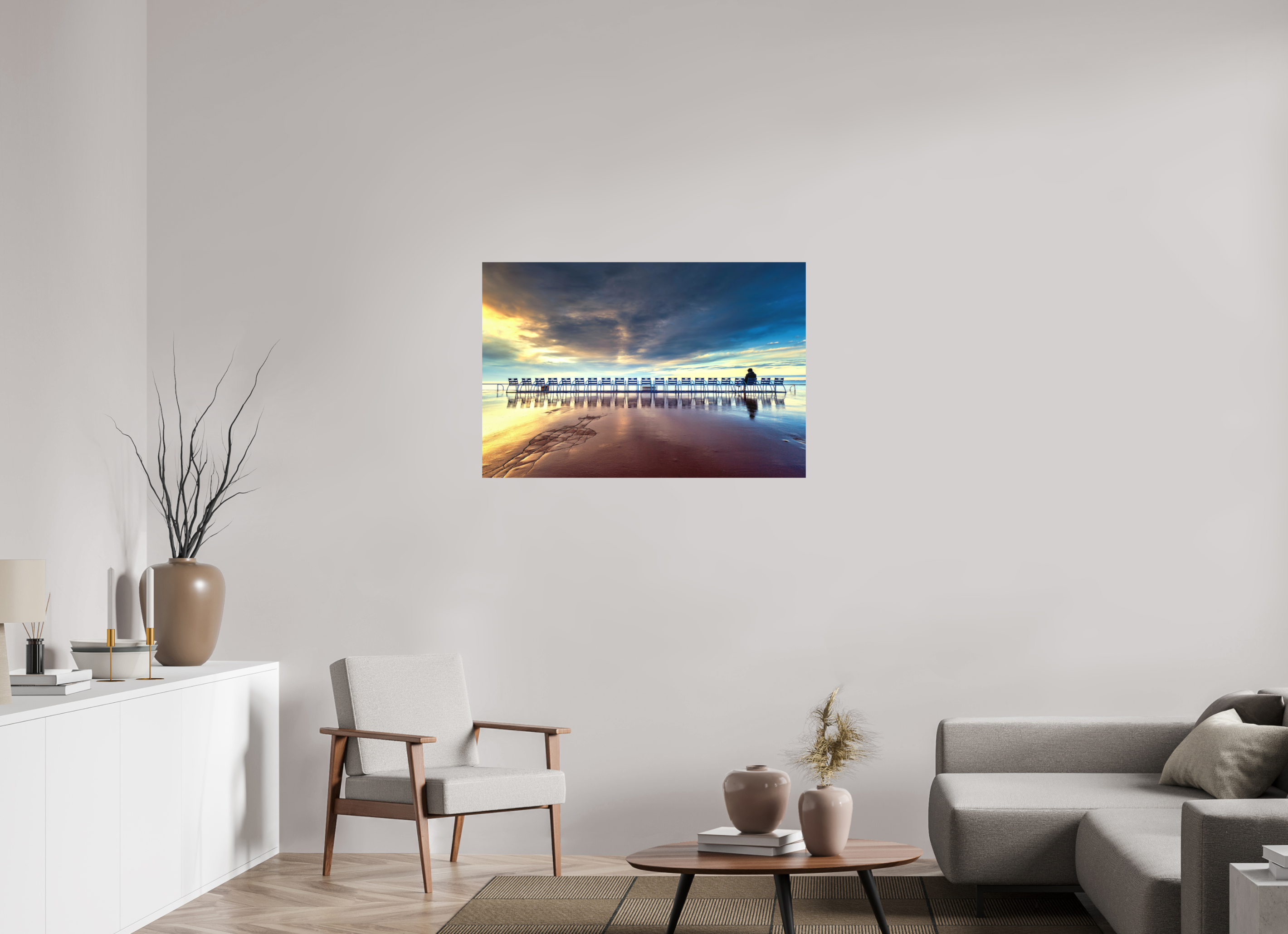 105 x 70 cm, Hahnemühle Photo Rag Bright White Sunrise sur la prom