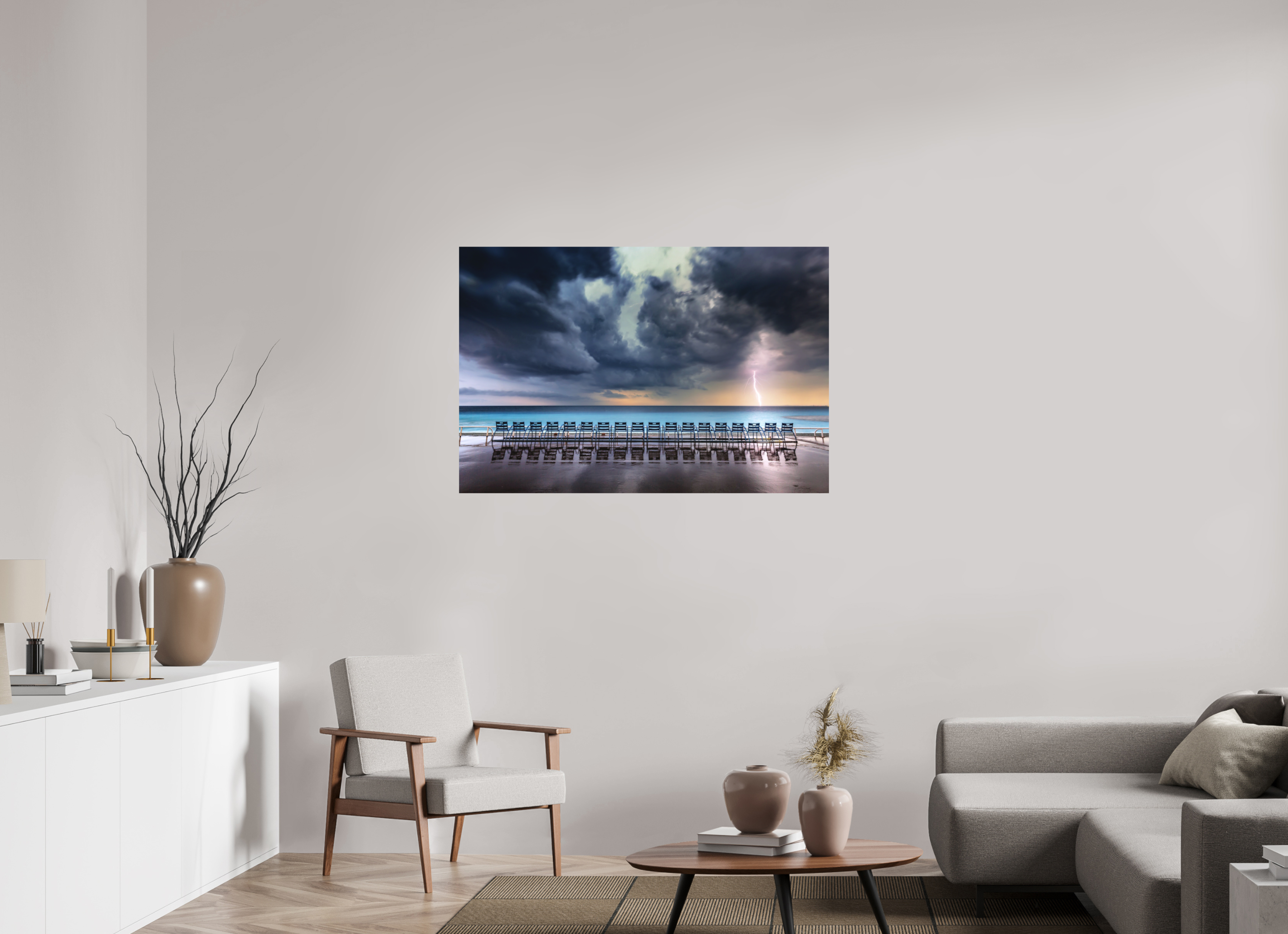 120 x 80 cm, Hahnemühle Photo Rag Bright White Orage en mer