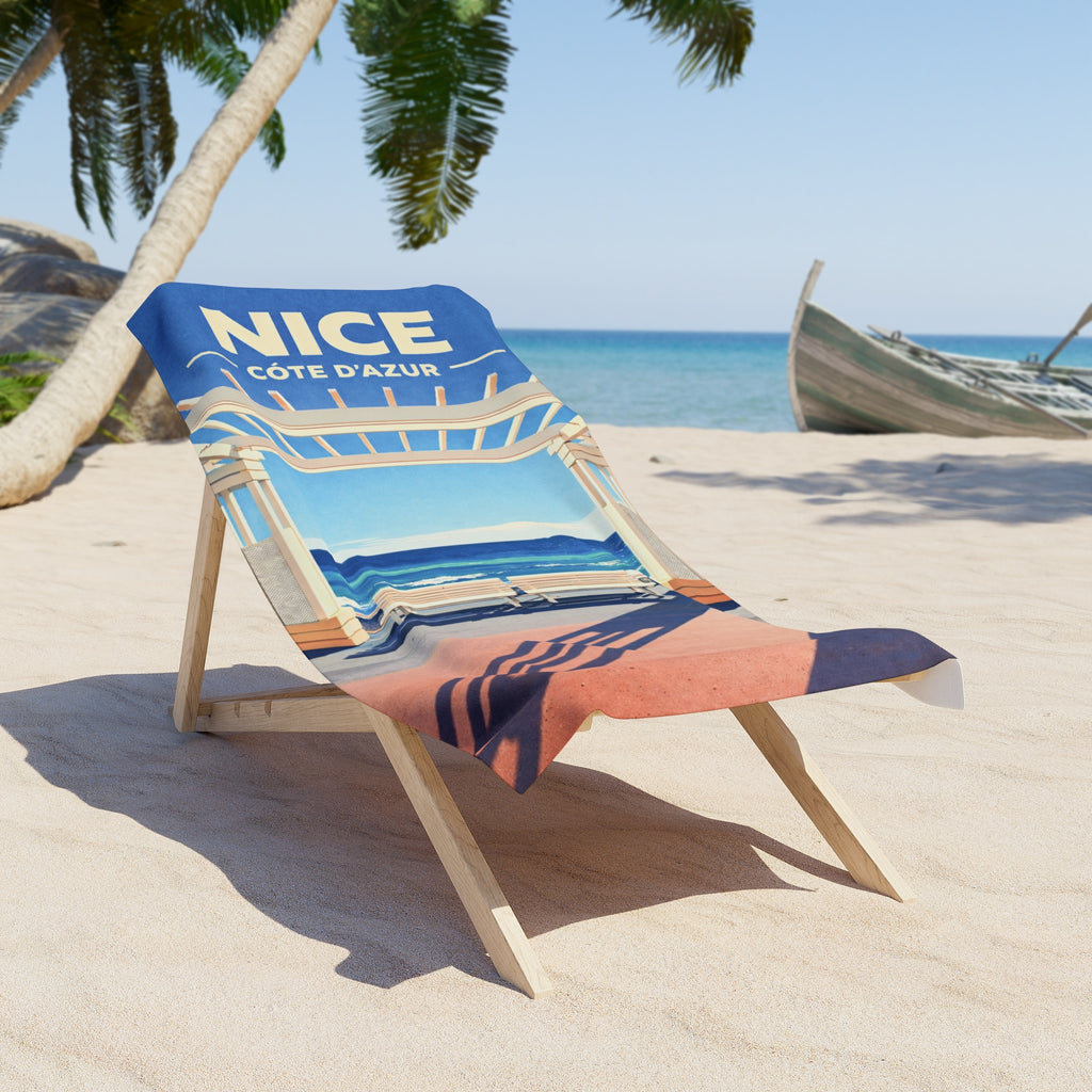 Serviette de plage Nice Côte d’Azur – Style Riviera vintage