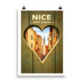 Affiche Nice Le Cœur du Vieux Nice illustration Côte d'Azur
