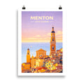 Menton Côte d’Azur – Affiche illustrée 70x50cm| Décoration murale