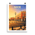 Nice Massena – Affiche illustrée 70x50cm | Décoration murale Côte d’Azur