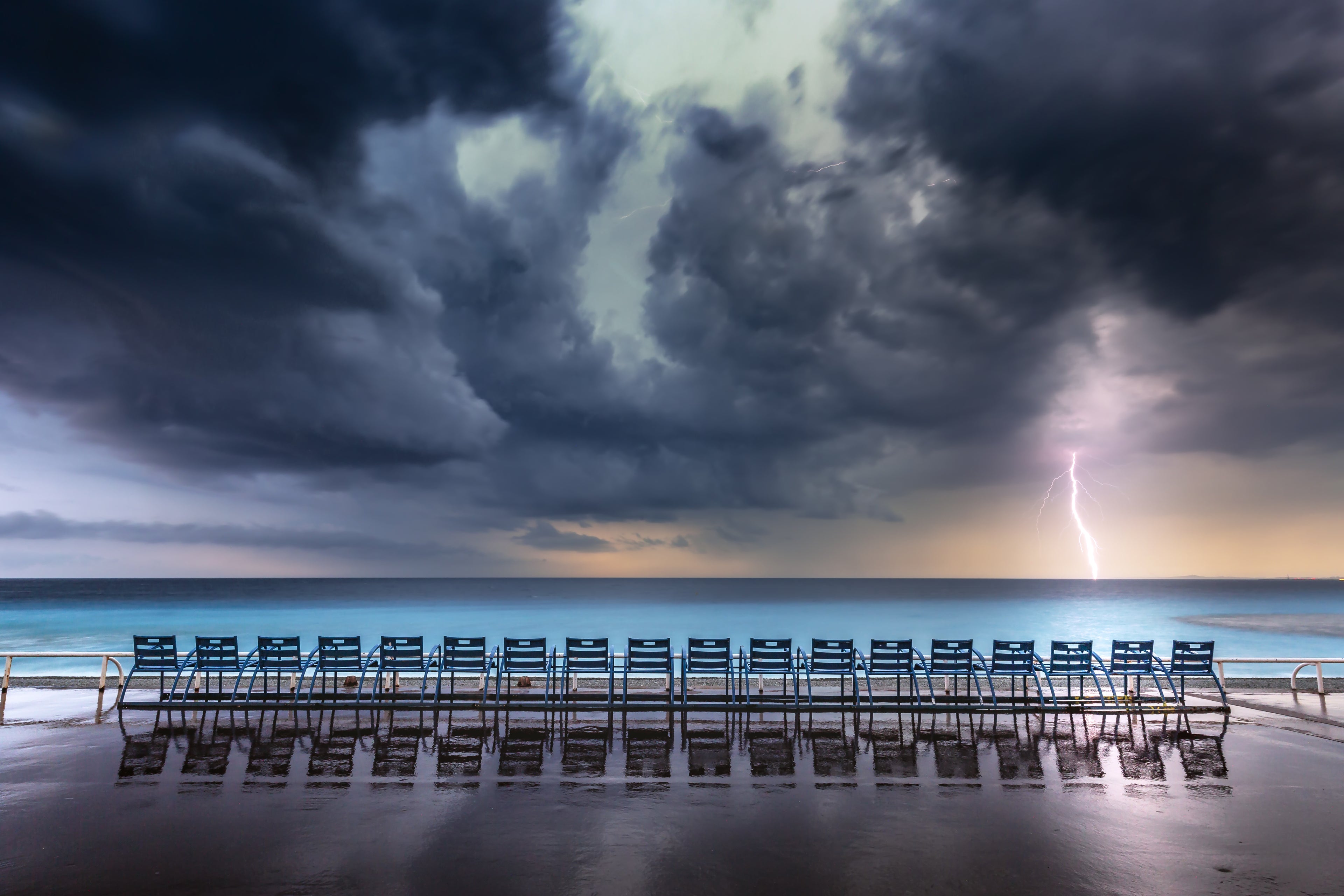 Orage en mer / tirage d'art 45x30cm / signé et numéroté Nice Cote d'azur France