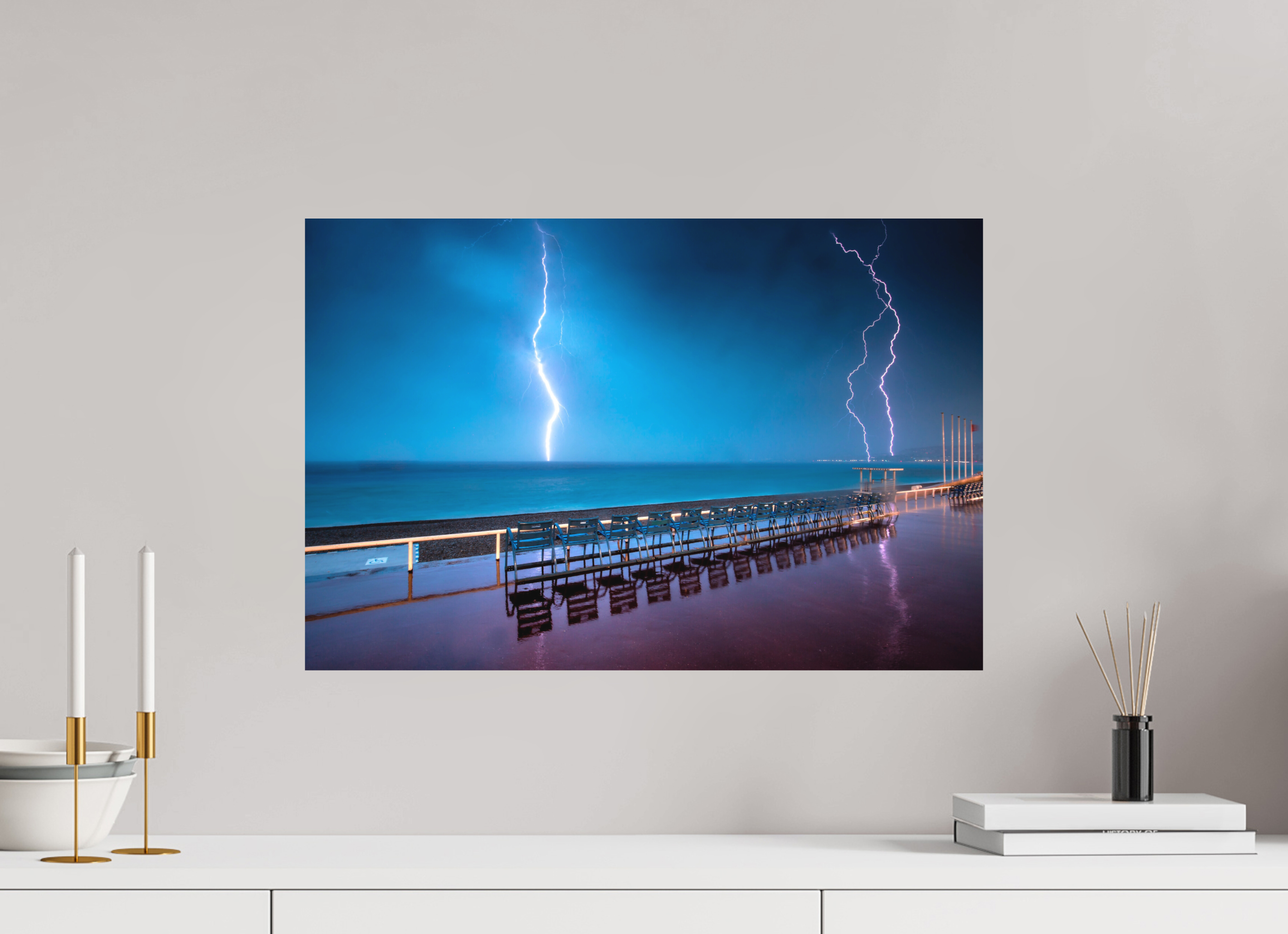 60 x 40 cm, Hahnemühle Photo Rag Bright White Éclairs en mer