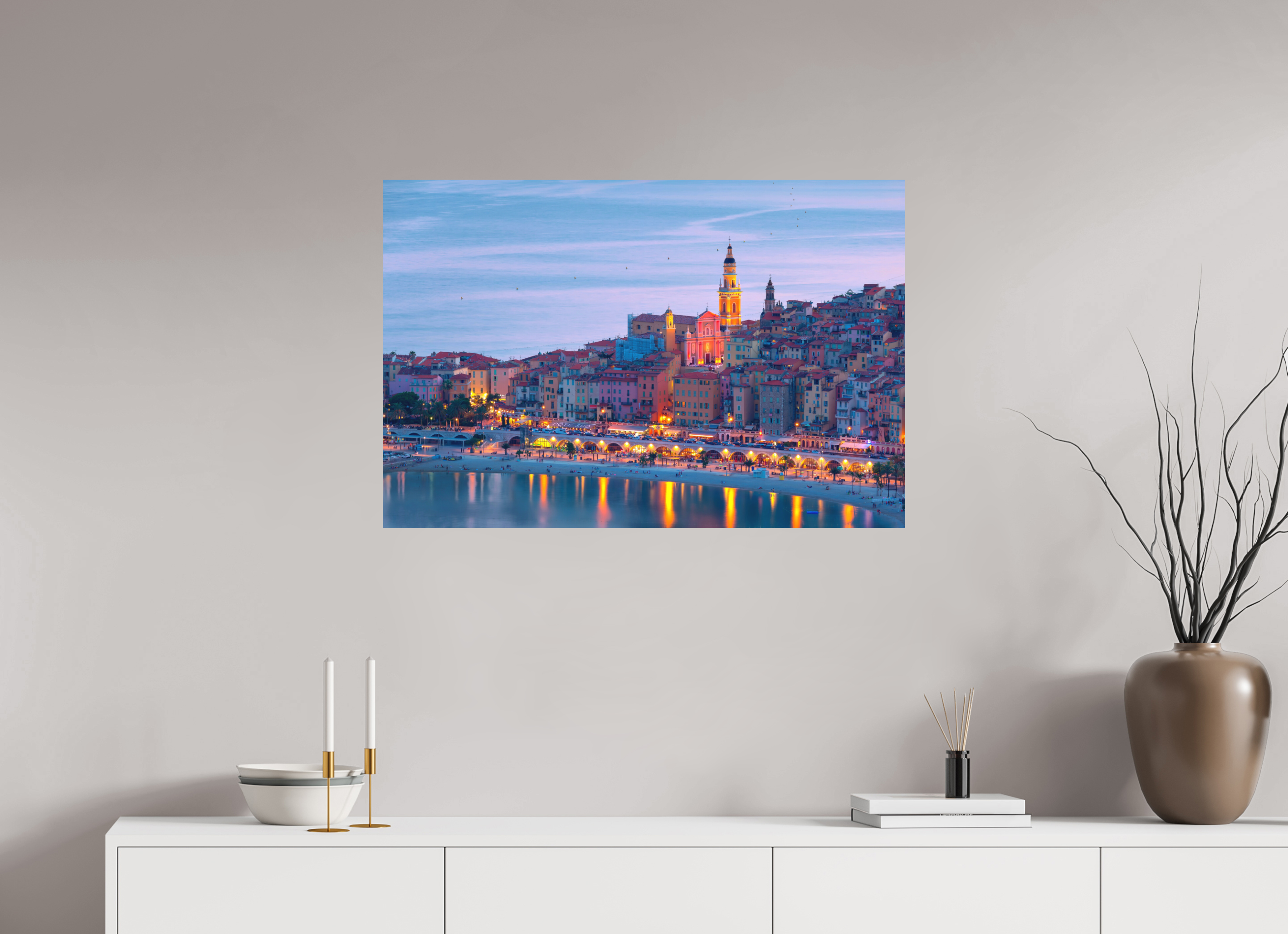 90 x 60 cm, Hahnemühle Photo Rag Bright White Menton sunset