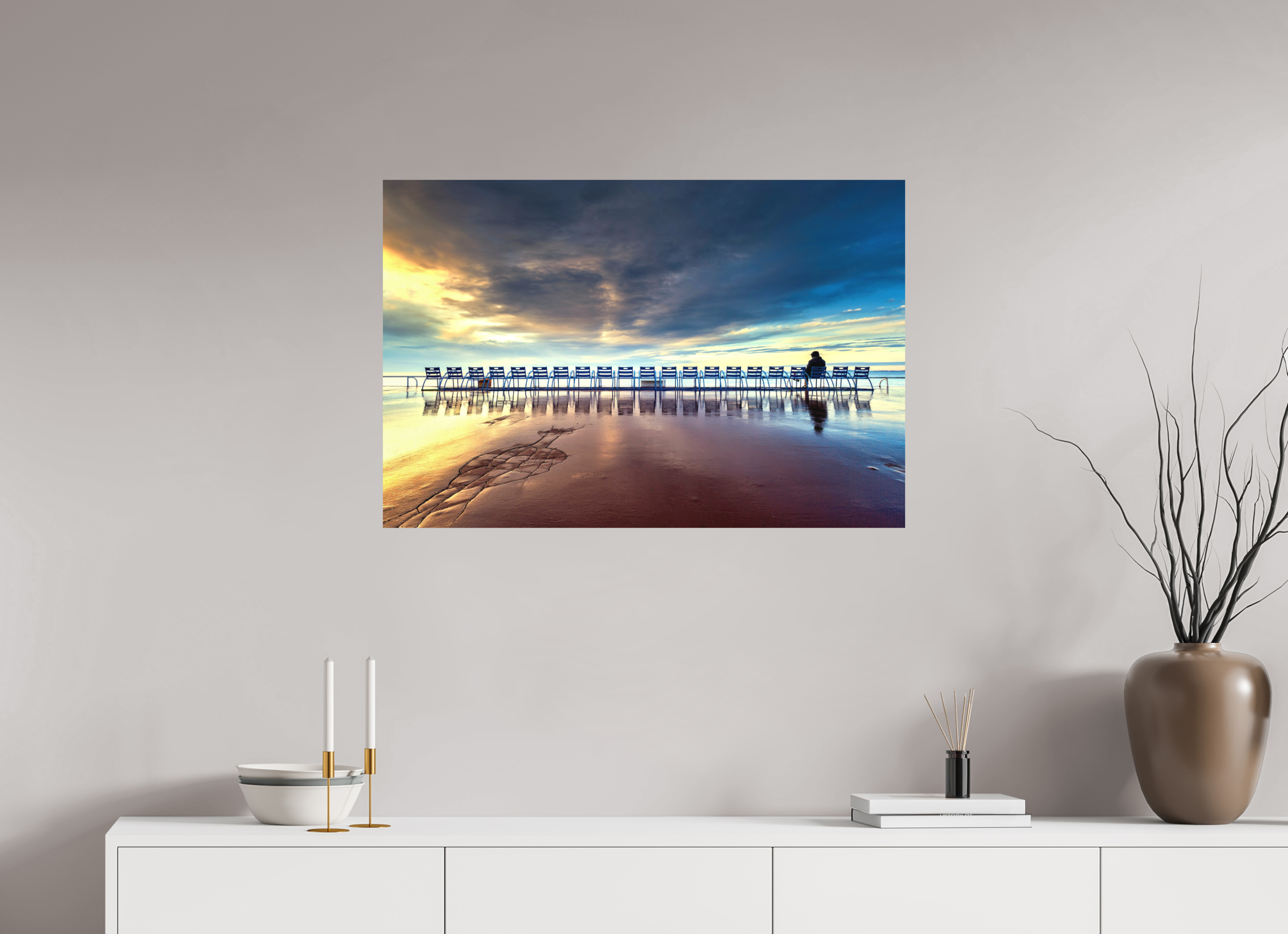 90 x 60 cm, Hahnemühle Photo Rag Bright White Sunrise sur la prom